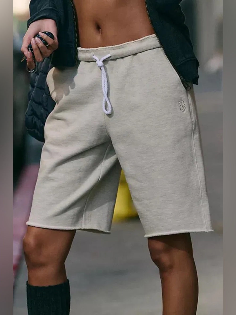 FREE PEOPLE Cotton Pink Women's‎ Casual Knee-Length For The Win Shorts Bermudas